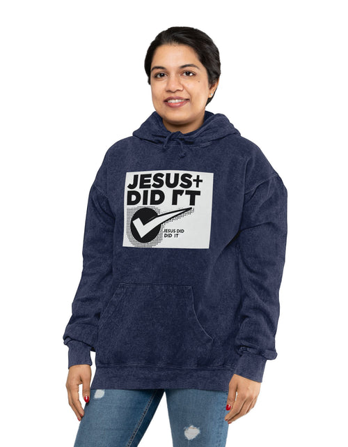 Load image into Gallery viewer, Jesus Did It Unisex Mineral Wash Hoodie
