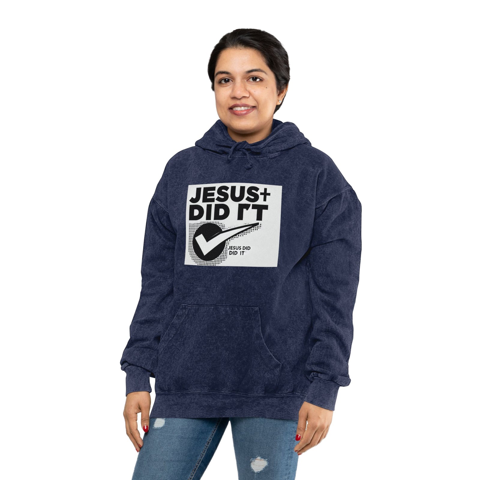 Jesus Did It Unisex Mineral Wash Hoodie