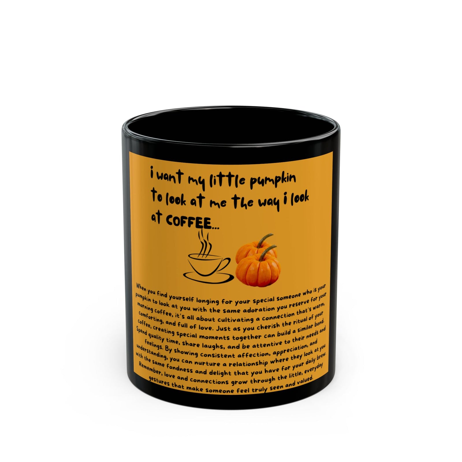 Pumpkin Black Love Mug (11oz, 15oz)