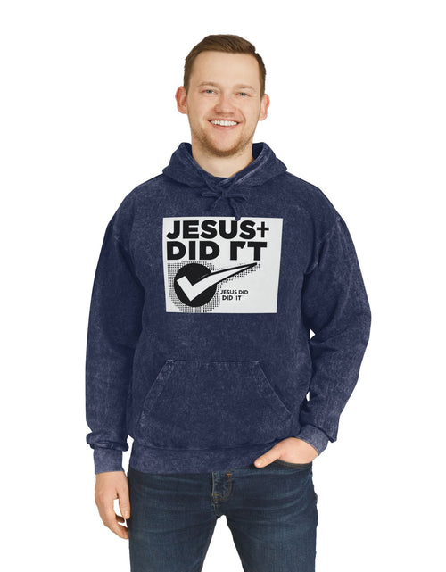 Load image into Gallery viewer, Jesus Did It Unisex Mineral Wash Hoodie
