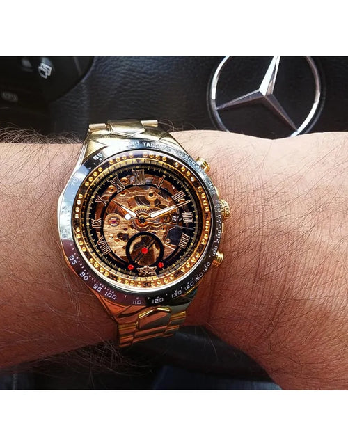 Load image into Gallery viewer, Men&#39;s Mechanical Sport Golden Watch
