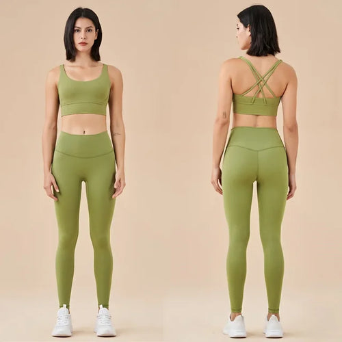 Load image into Gallery viewer, Seamless Yoga Set Gym Fitness Clothing Women Workout Set
