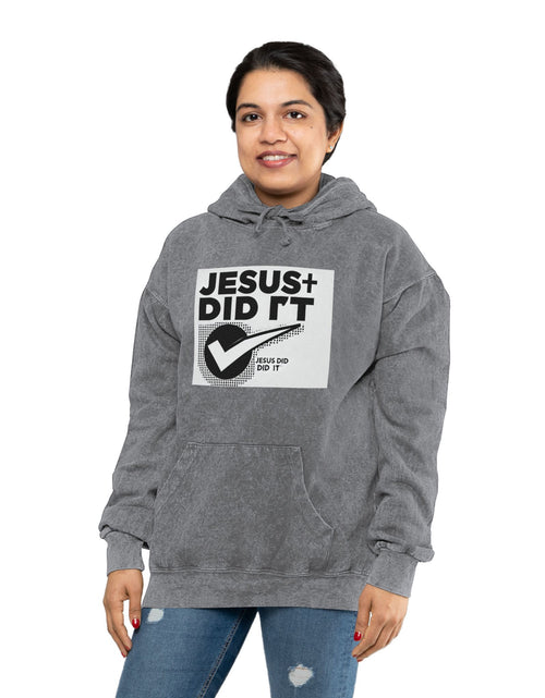 Load image into Gallery viewer, Jesus Did It Unisex Mineral Wash Hoodie
