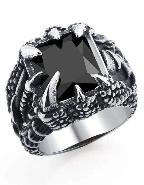 Load image into Gallery viewer, Jiayiqi Men&#39;s Hiphop Stainless Steel Stone Ring - Rock Fashion Jewelry
