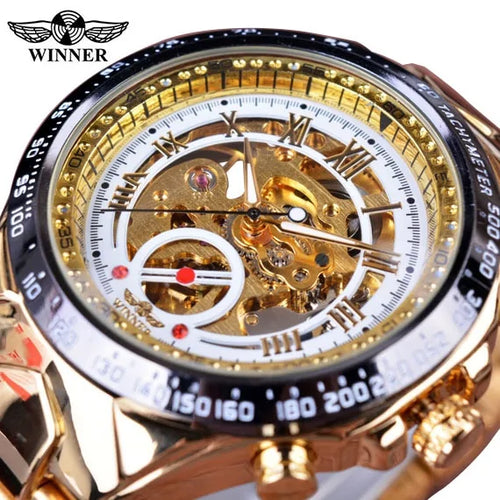 Load image into Gallery viewer, Men&#39;s Mechanical Sport Golden Watch
