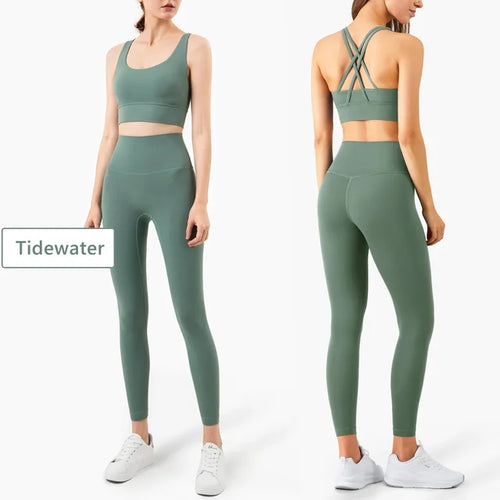 Load image into Gallery viewer, Seamless Yoga Set Gym Fitness Clothing Women Workout Set
