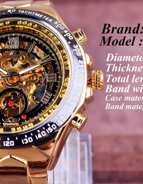 Load image into Gallery viewer, Men&#39;s Mechanical Sport Golden Watch
