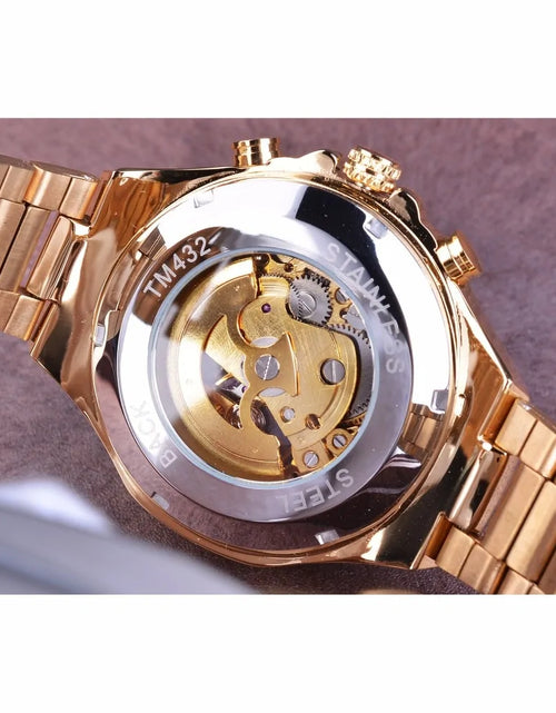 Load image into Gallery viewer, Men&#39;s Mechanical Sport Golden Watch
