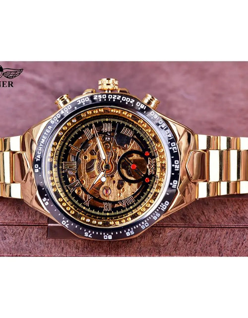 Load image into Gallery viewer, Men&#39;s Mechanical Sport Golden Watch
