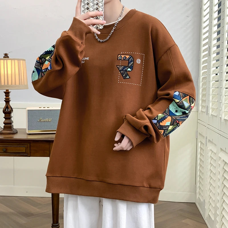 New 2024 Spring Autumn Men's Hoodies Hip Hop Streetwear Pullover Youth Outdoor Long Sleeve Sweatshirts Sports O-Neck Top Clothes