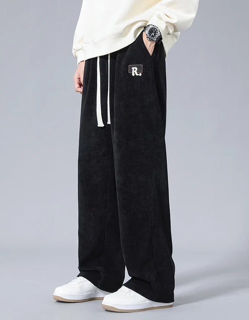 Load image into Gallery viewer, New Spring Men Casual Pants Knitting Sweatpants Quality Couple Wide Leg Breathable Joggers Straight Neutral Baggy Pants
