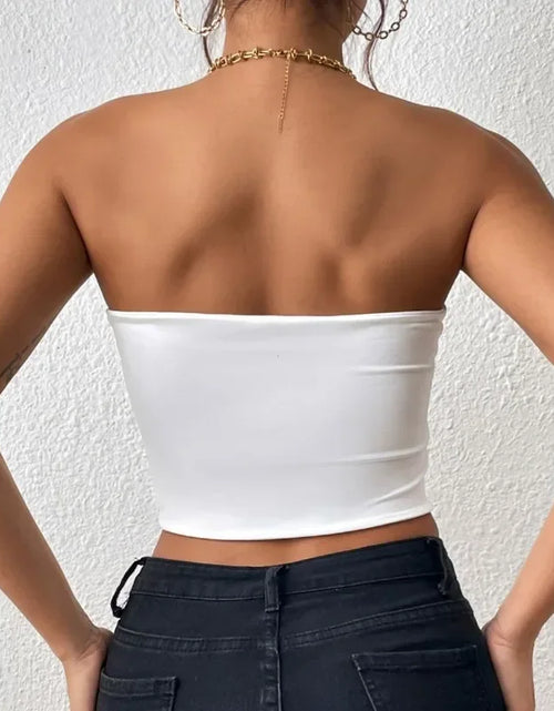 Load image into Gallery viewer, Sexy Bodycon Crop Tube Top, Solid Stretchy Tube Top, Casual Every Day Tops, Women&#39;s Clothing
