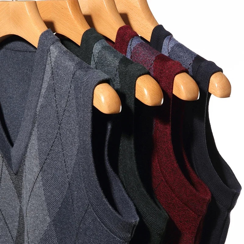 Men's Thickened Casual Sweater Tank Top Autumn and Winter Warm Men's Vest