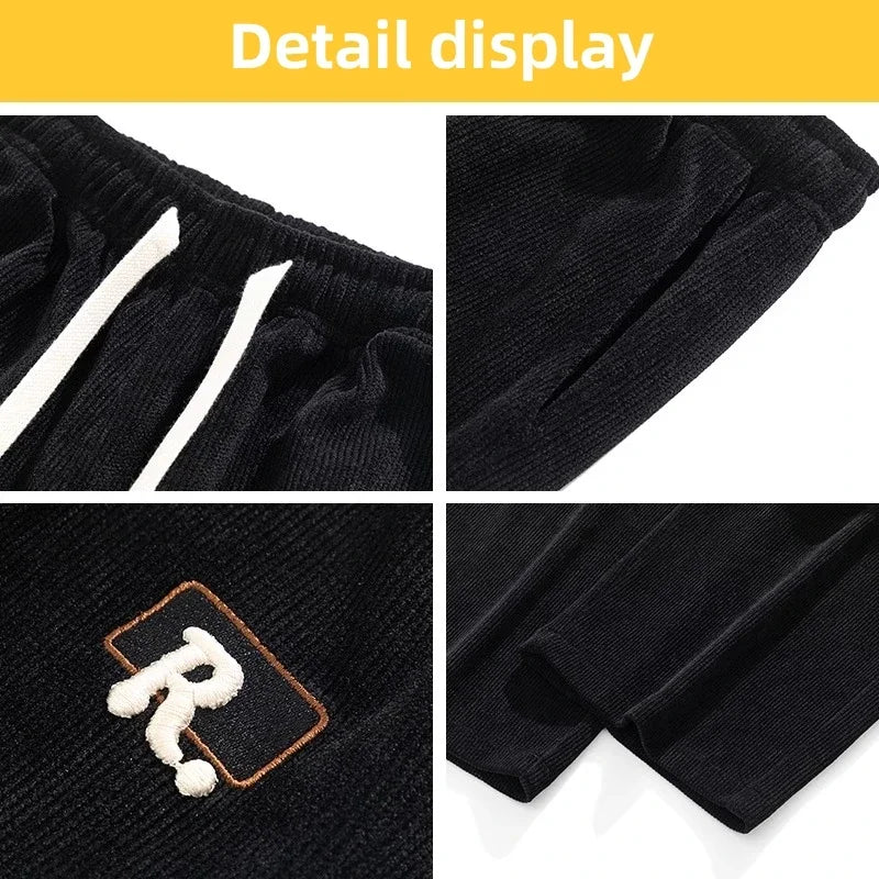 New Spring Men Casual Pants Knitting Sweatpants Quality Couple Wide Leg Breathable Joggers Straight Neutral Baggy Pants