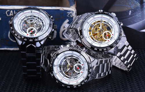 Load image into Gallery viewer, Men&#39;s Mechanical Sport Golden Watch
