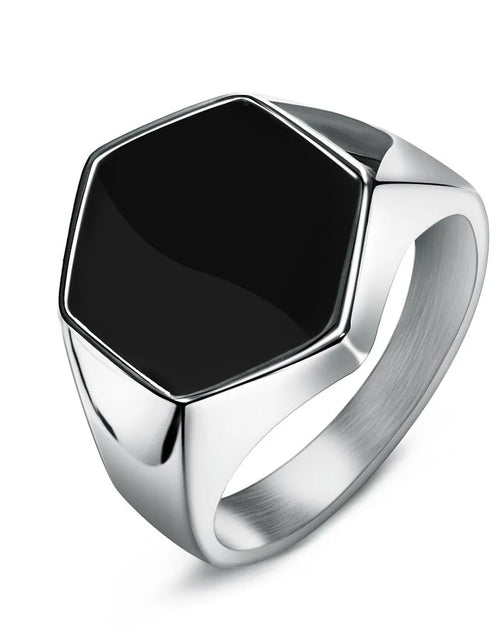 Load image into Gallery viewer, Jiayiqi Men&#39;s Hiphop Stainless Steel Stone Ring - Rock Fashion Jewelry
