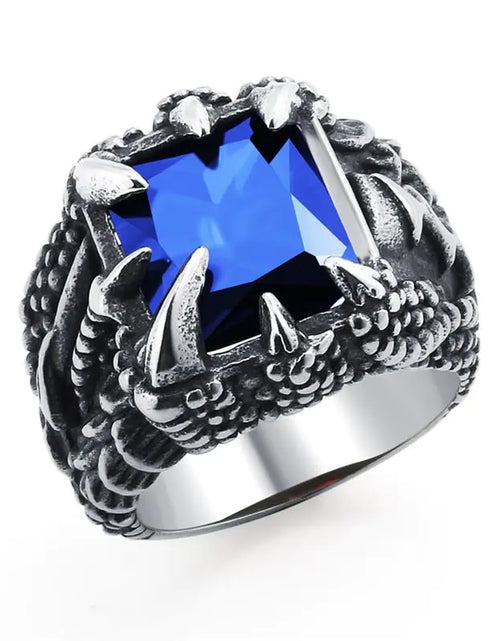 Load image into Gallery viewer, Jiayiqi Men&#39;s Hiphop Stainless Steel Stone Ring - Rock Fashion Jewelry
