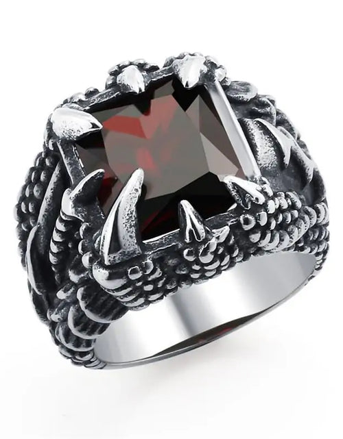 Load image into Gallery viewer, Jiayiqi Men&#39;s Hiphop Stainless Steel Stone Ring - Rock Fashion Jewelry
