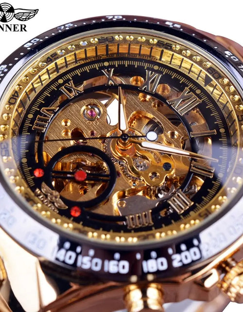 Load image into Gallery viewer, Men&#39;s Mechanical Sport Golden Watch
