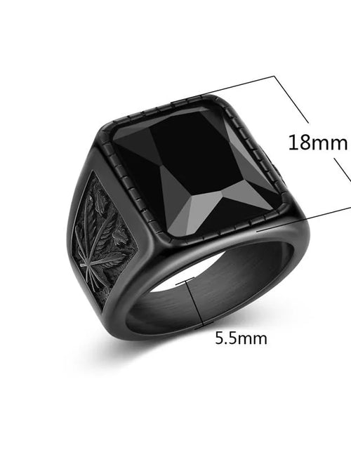 Load image into Gallery viewer, Jiayiqi Men&#39;s Hiphop Stainless Steel Stone Ring - Rock Fashion Jewelry
