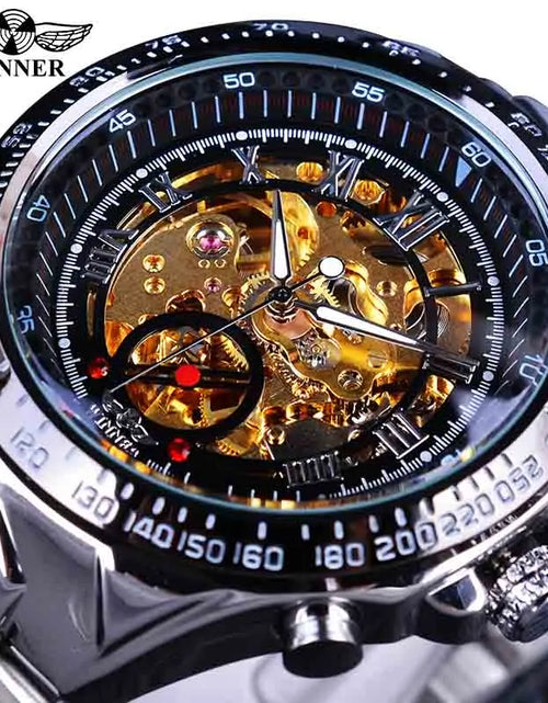 Load image into Gallery viewer, Men&#39;s Mechanical Sport Golden Watch
